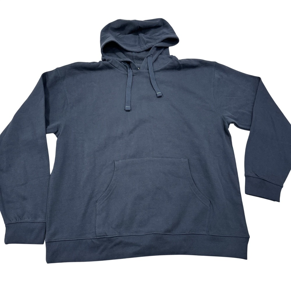 NEW Econscious Organic Cotton Blend pullover Hoodie Men's Large Navy Blue